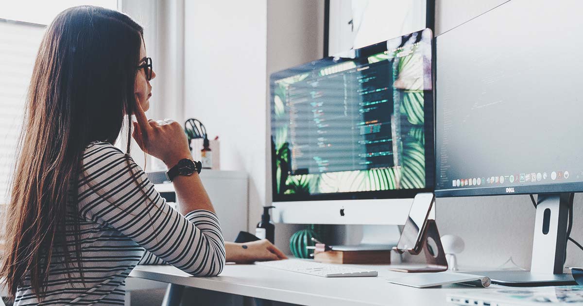 Woman coding